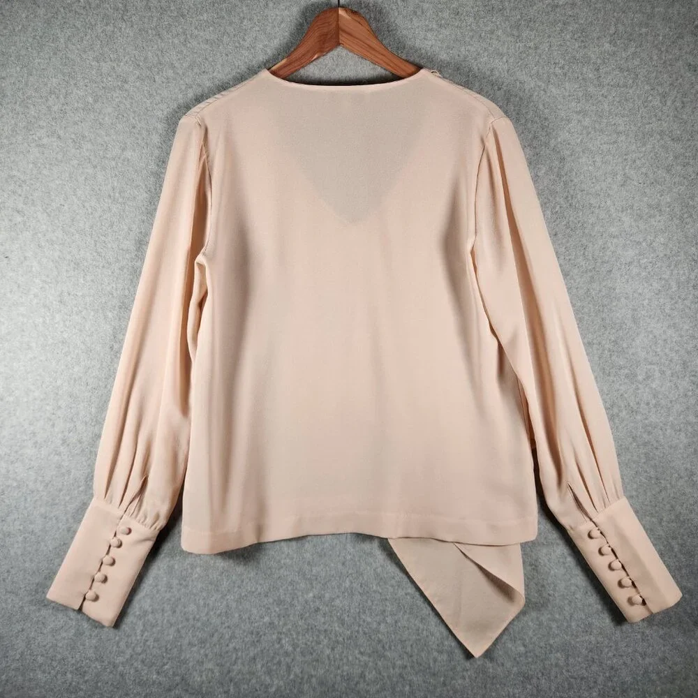 Intermix Sarah Ruffle Pink Silk Blouse. Top Size S - Picture 4 of 9